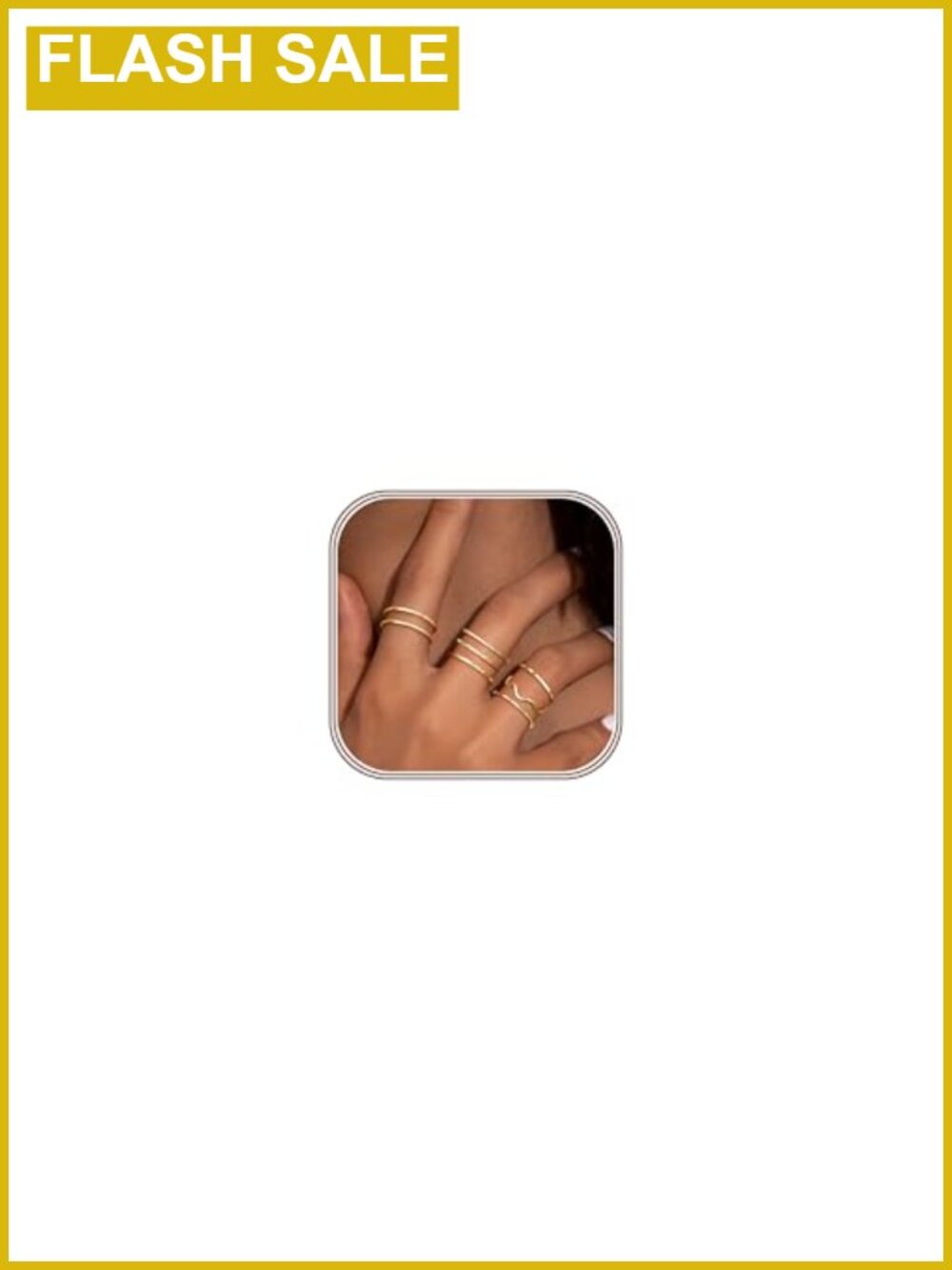 Stackable Dainty Gold Rings Set for Women Stainless Steel Thin Minimalist Rings